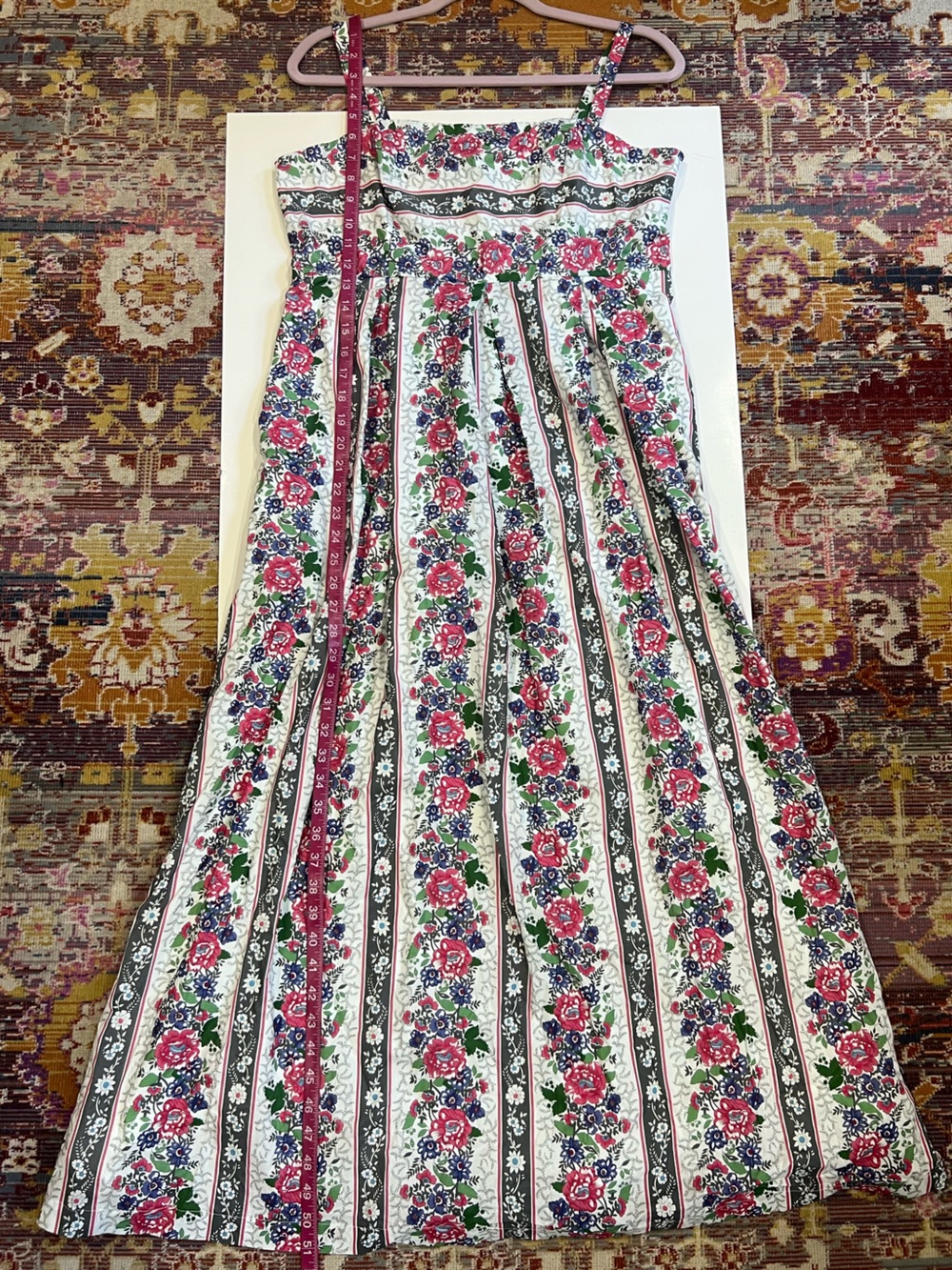 Modcloth White Maxi Dress with Pink & Green Floral Stripes - Picture 16 of 16